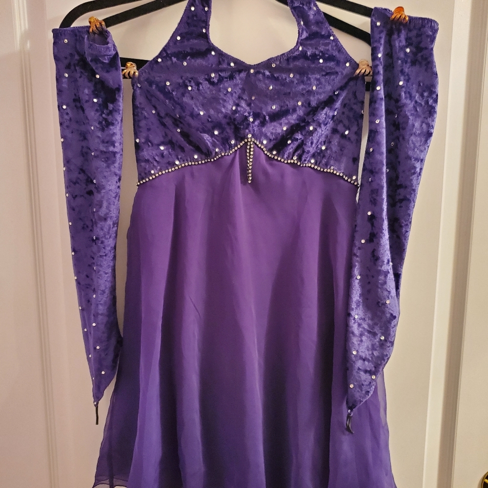 Custom Purple Figure Skating Ice Dance Dress